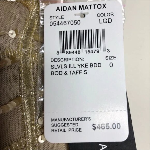 Aidan Mattox Beaded Bodice Taffeta Formal Ball Gown - Picture 3 of 5